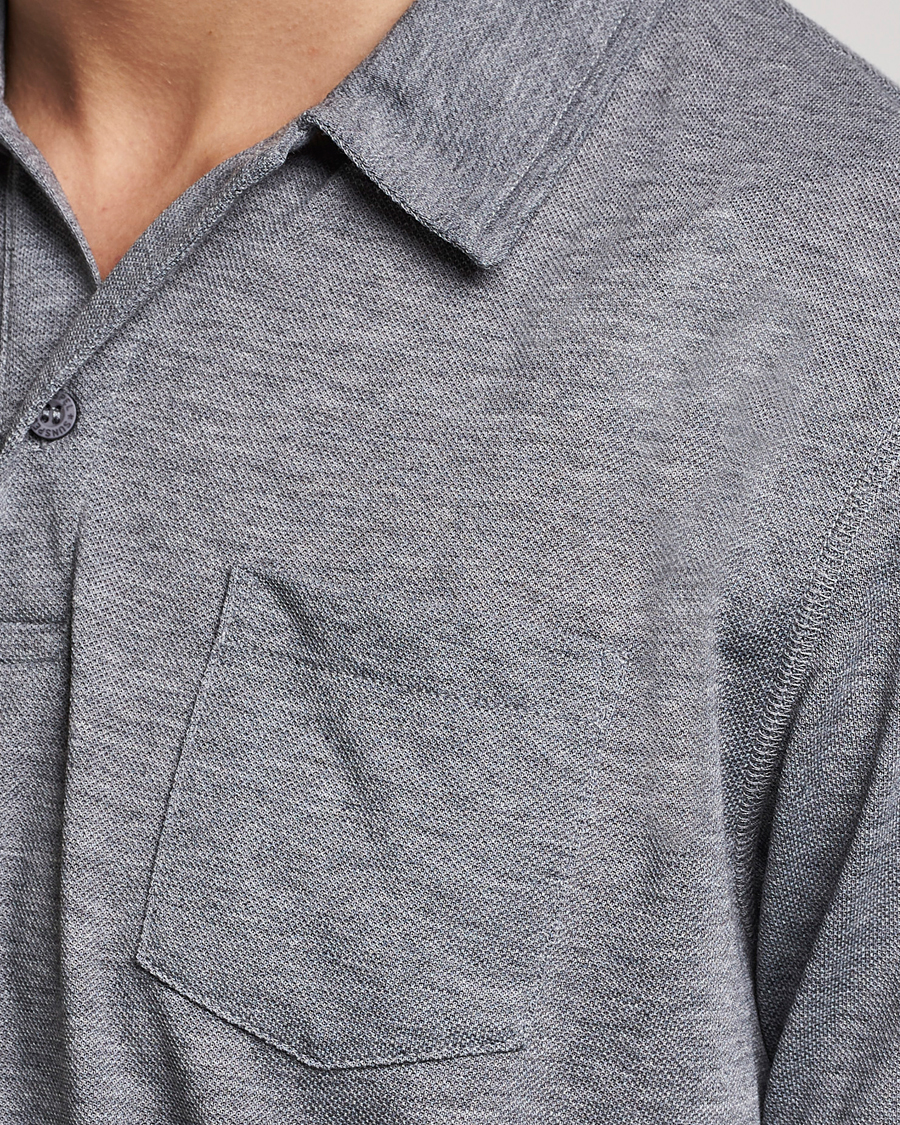 Herre | Pikéer | Sunspel | Active Pique Polo Grey Melange