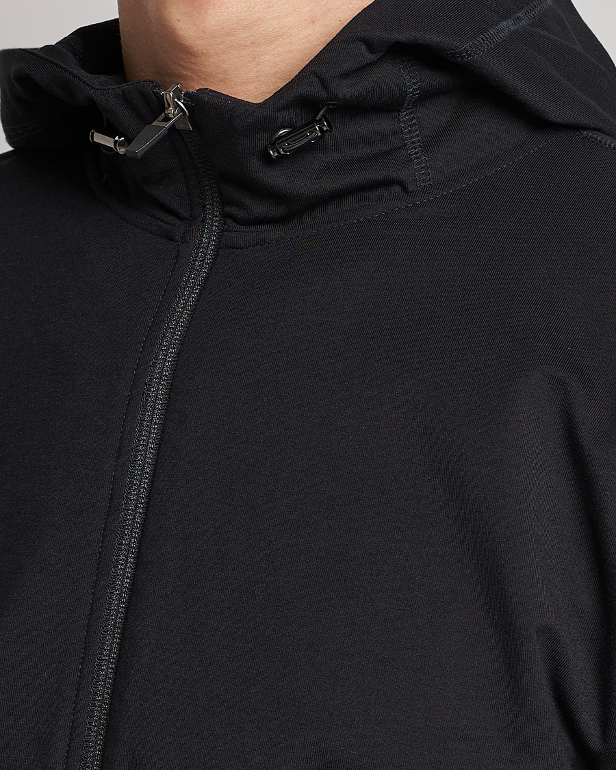 Herre | Gensere | Sunspel | Active Full Zip Hood Black