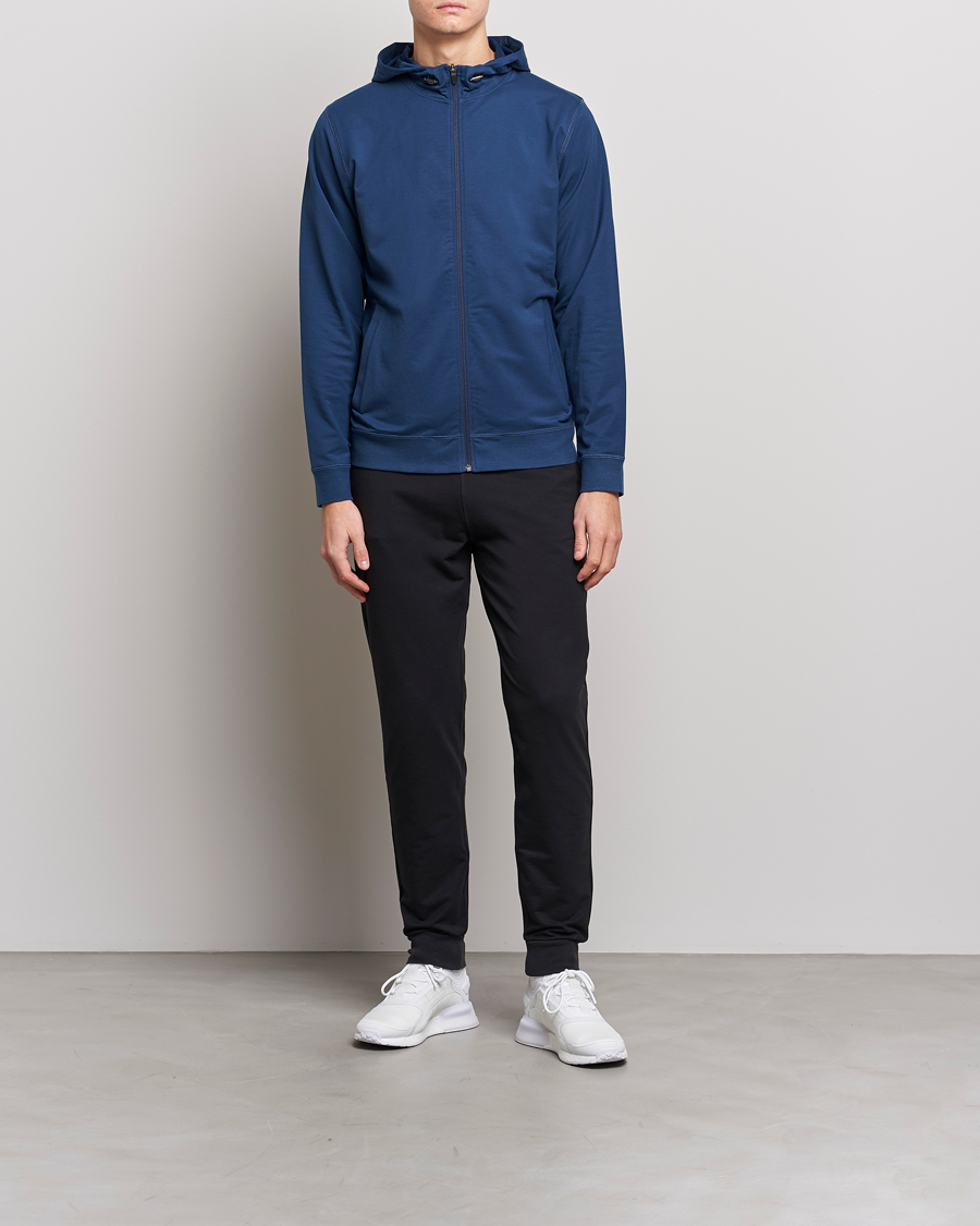 Herre | Gensere | Sunspel | Active Full Zip Hood Navy