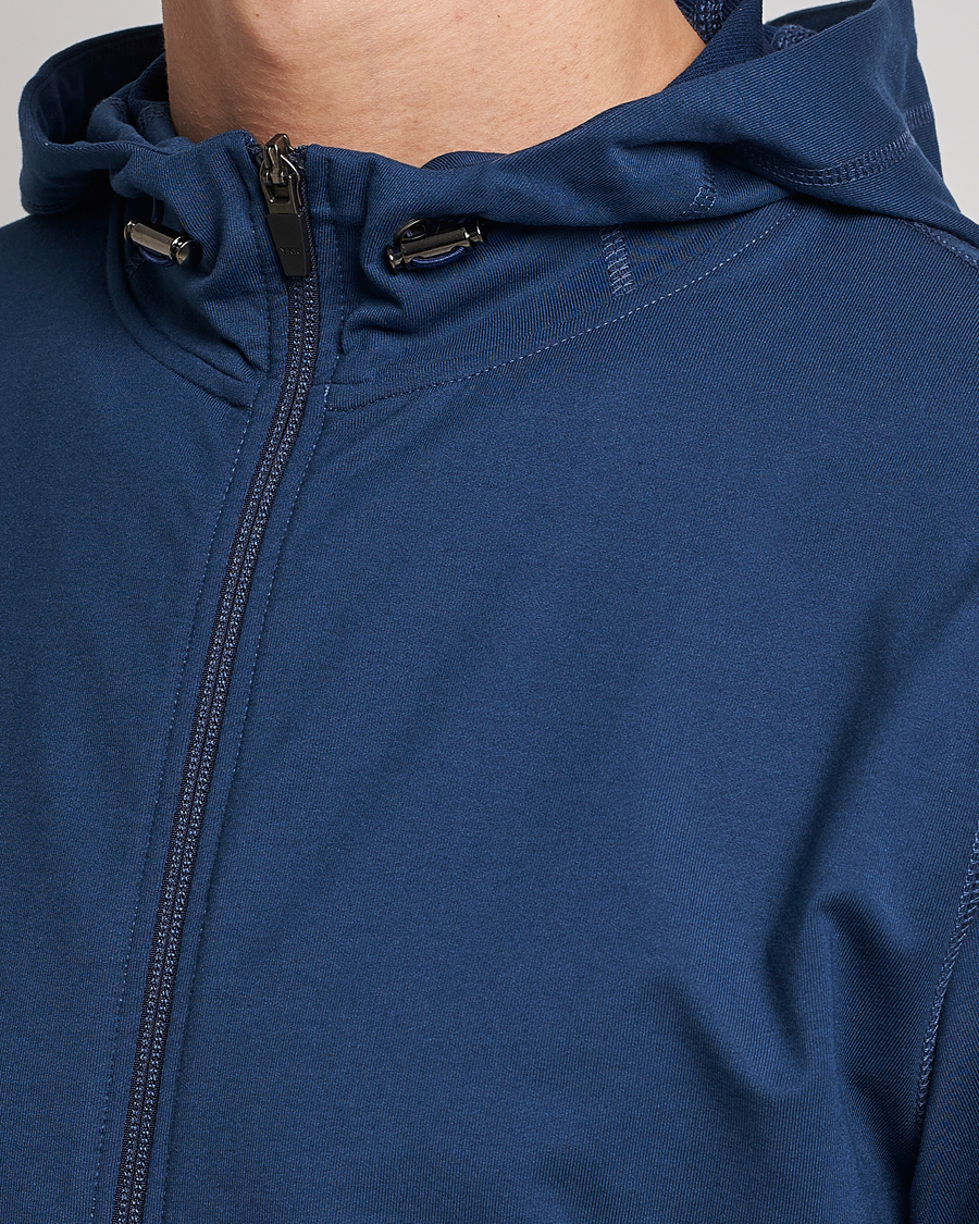 Herre | Gensere | Sunspel | Active Full Zip Hood Navy