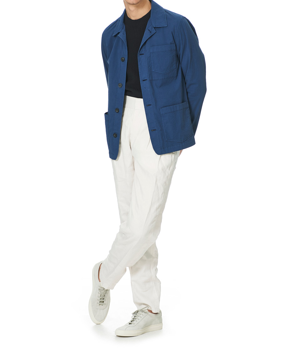 Herre | Skjorter | Altea | Seersucker Overshirt Navy