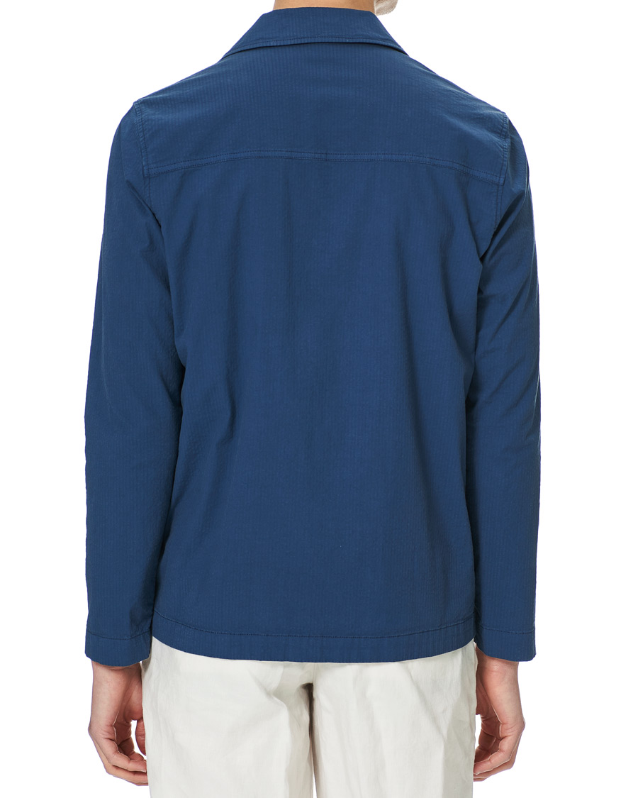 Herre | Skjorter | Altea | Seersucker Overshirt Navy