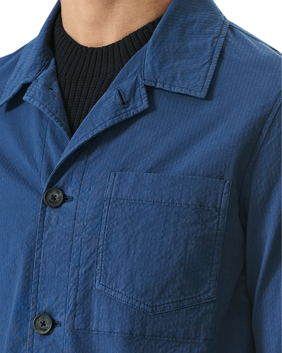 Herre | Skjorter | Altea | Seersucker Overshirt Navy