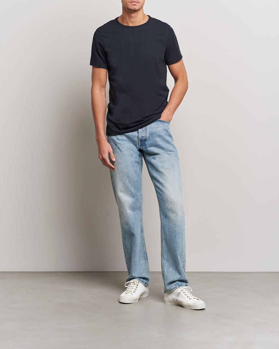 Herre | T-Shirts | Bread & Boxers | 2-Pack Crew Neck Tee Dark Navy