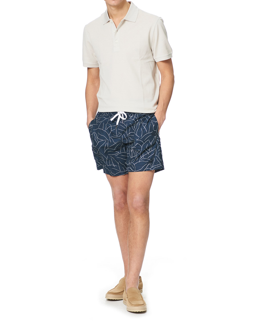 Herre | Badeshorts | Brioni | Foliage Print Swim Trunks Navy