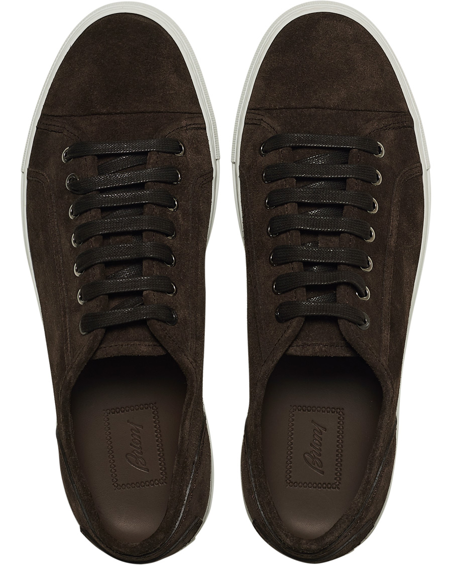 Herre | Sneakers | Brioni | Cassetta Suede Sneakers Dark Brown