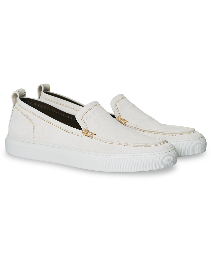 Herre | Brioni Cassetta Suede Loafers Off White | Brioni | Cassetta Suede Loafers Off White