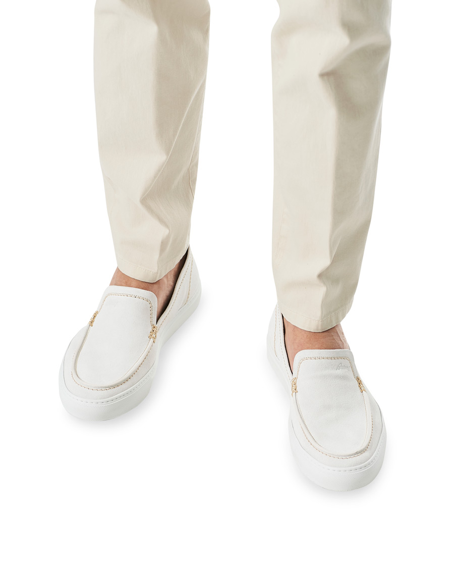 Herre | Brioni Cassetta Suede Loafers Off White | Brioni | Cassetta Suede Loafers Off White