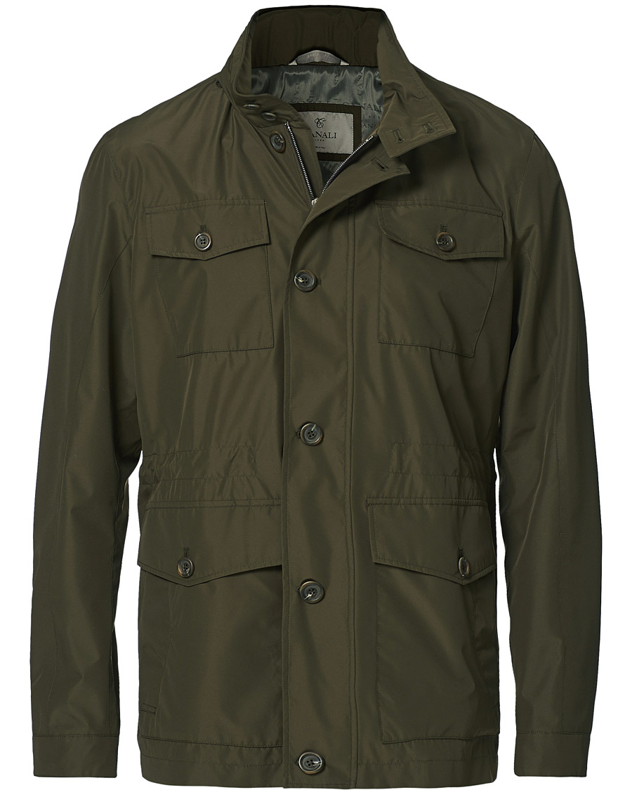 Herre | Jakker | Canali | Nylon Field Jacket Military Green