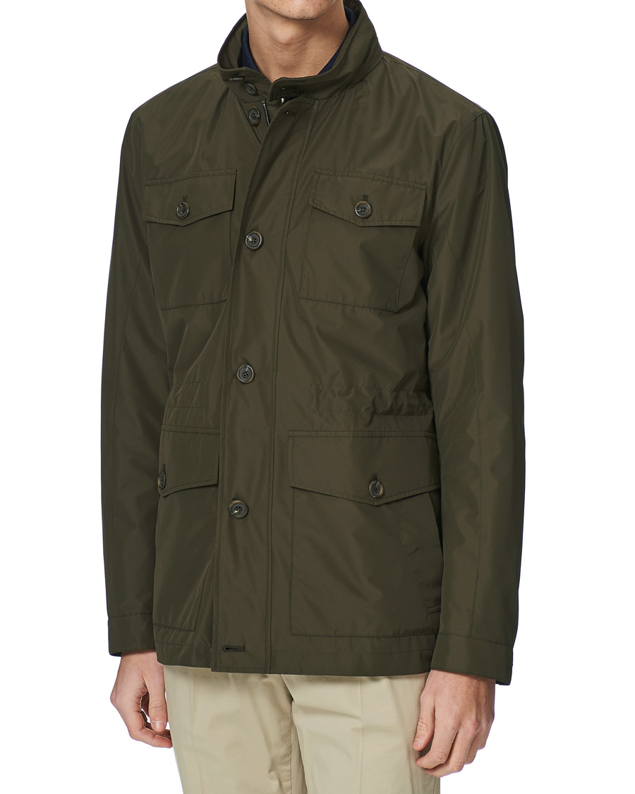 Herre | Jakker | Canali | Nylon Field Jacket Military Green