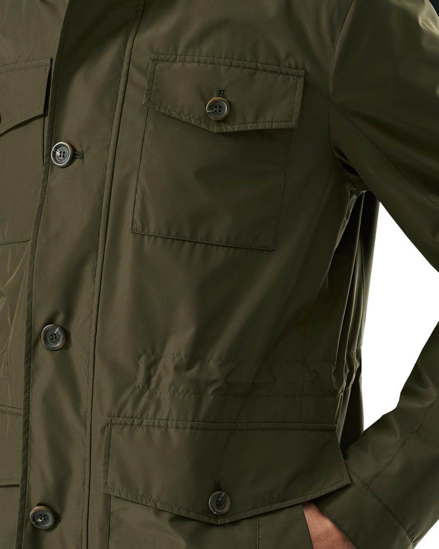 Herre | Jakker | Canali | Nylon Field Jacket Military Green