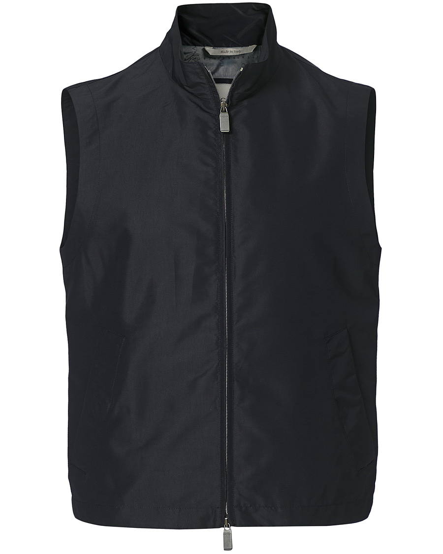 Herre | Jakker | Canali | Microfiber Nylon Gilet Navy