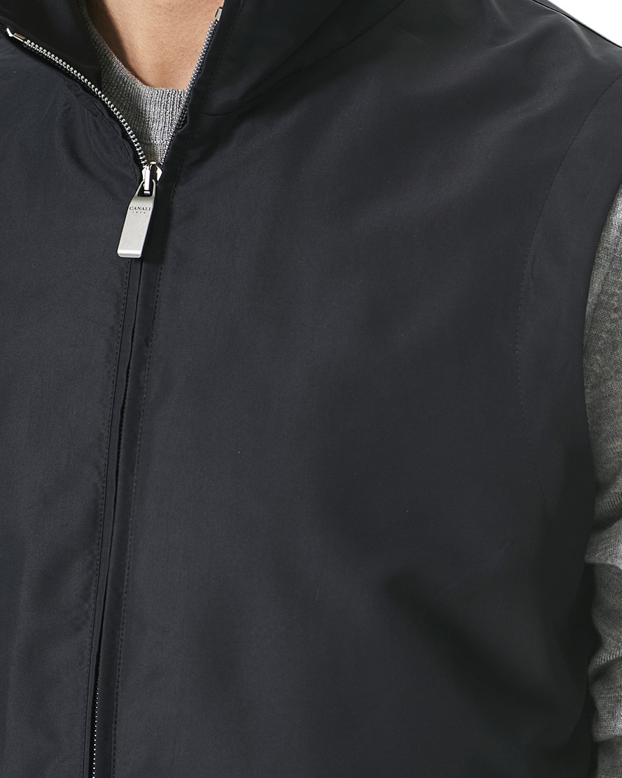 Herre | Jakker | Canali | Microfiber Nylon Gilet Navy