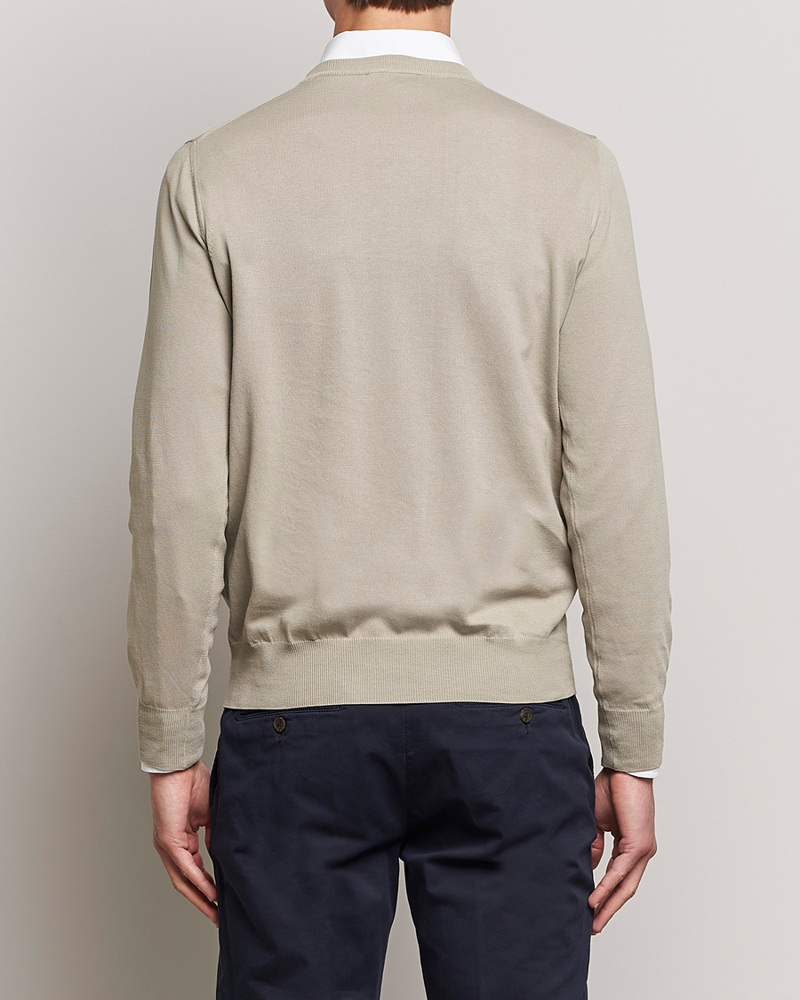 Herre | Gensere | Canali | Cotton Crew Neck Pullover Sage