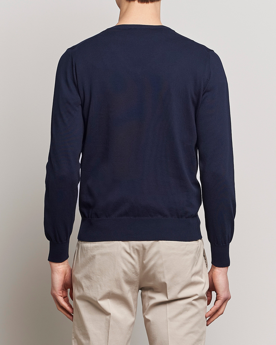 Herre | Gensere | Canali | Cotton V-Neck Pullover Navy