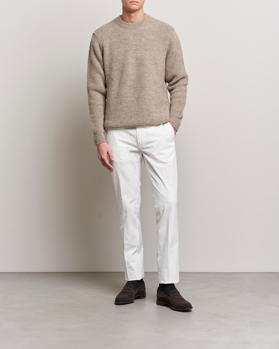 Herre | Bukser | Canali | Cotton Stretch Chinos Optical White