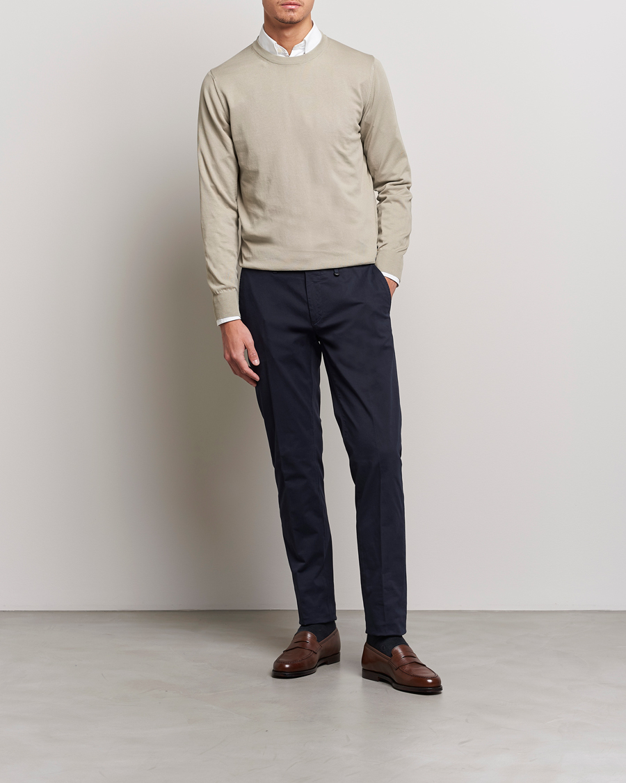 Herre | Bukser | Canali | Cotton Stretch Chinos Navy