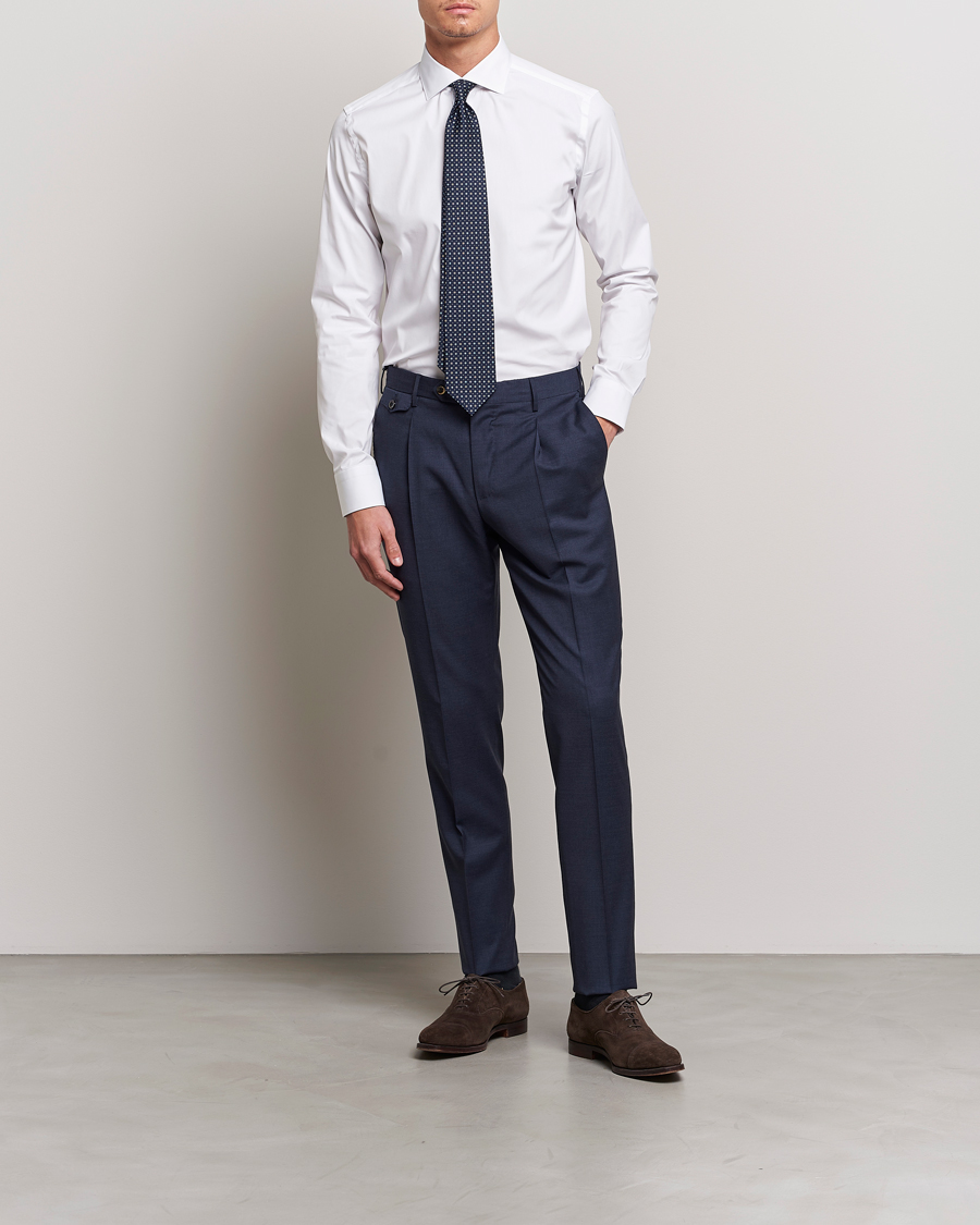 Herre | Avdelinger | Canali | Slim Fit Cotton/Stretch Shirt White