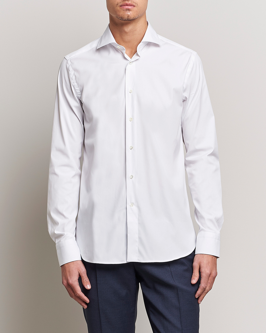 Herre | Business & Beyond | Canali | Slim Fit Cotton/Stretch Shirt White