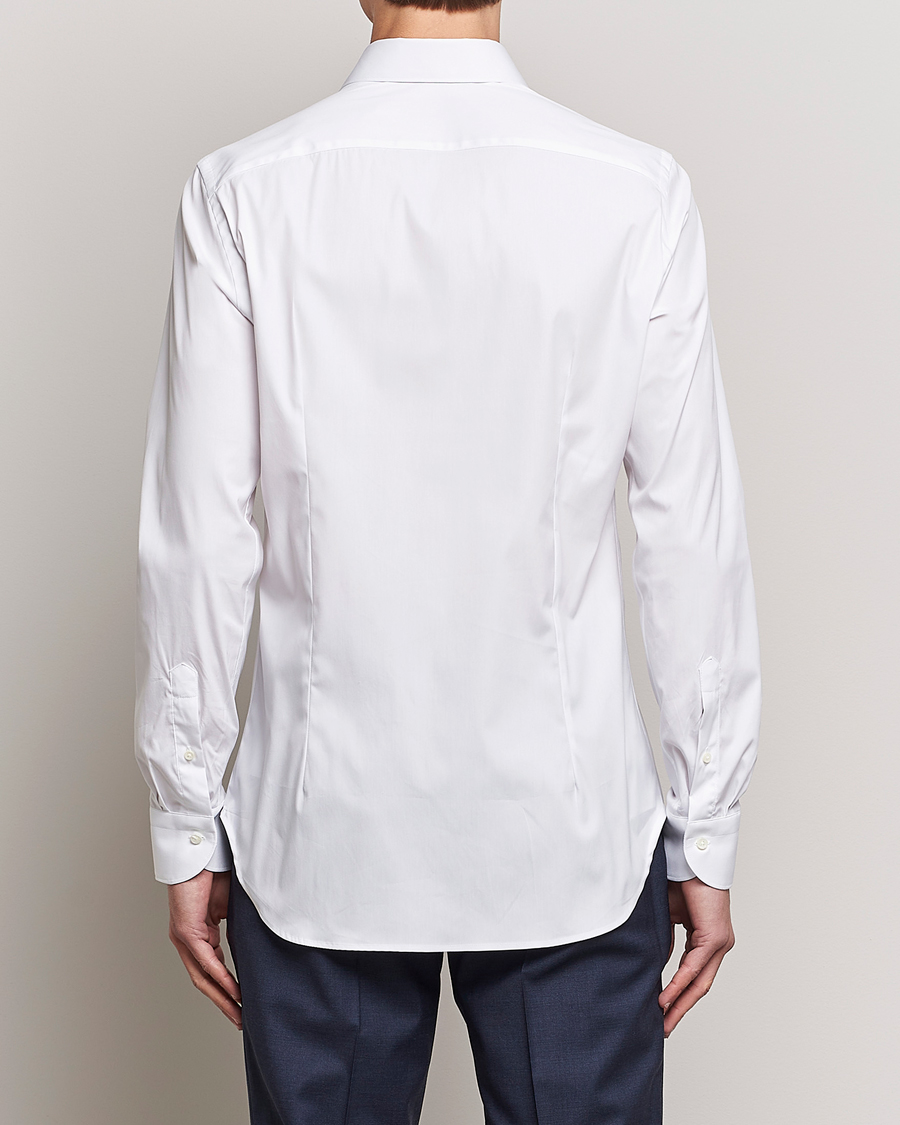 Herre | Skjorter | Canali | Slim Fit Cotton/Stretch Shirt White