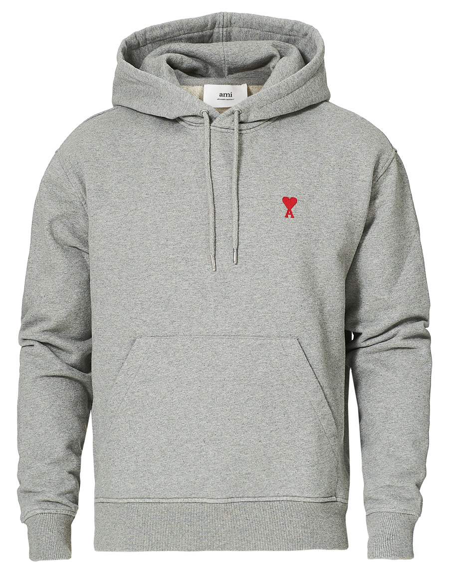 Herre | Gensere | AMI | Heart Logo Hoodie Heather Grey