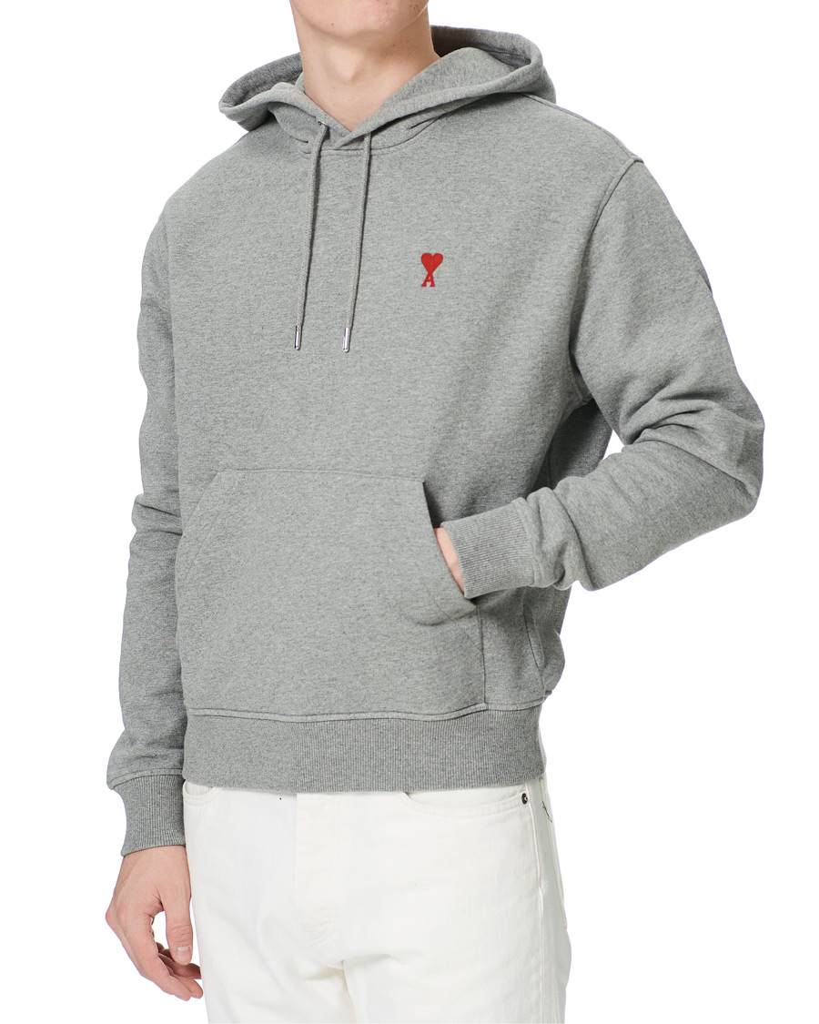 Herre | Gensere | AMI | Heart Logo Hoodie Heather Grey