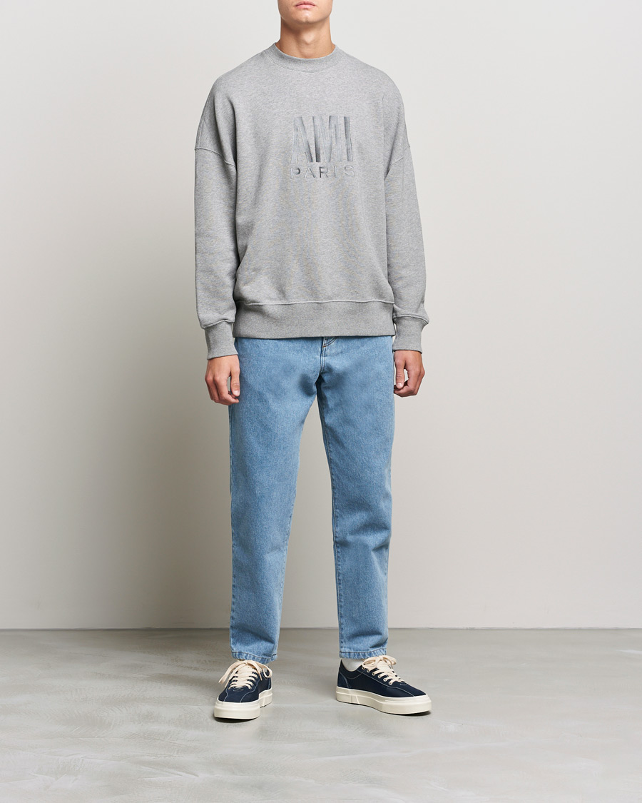 Herre | Gensere | AMI | Oversize Logo Sweatshirt Heather Grey