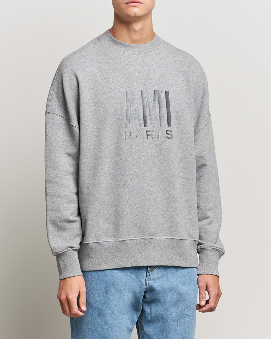 Herre | Gensere | AMI | Oversize Logo Sweatshirt Heather Grey