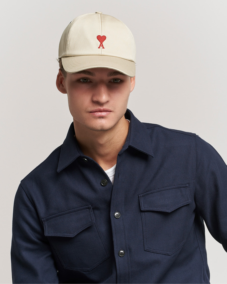 Herre | AMI Heart Logo Baseball Cap Beige | AMI | Heart Logo Baseball Cap Beige