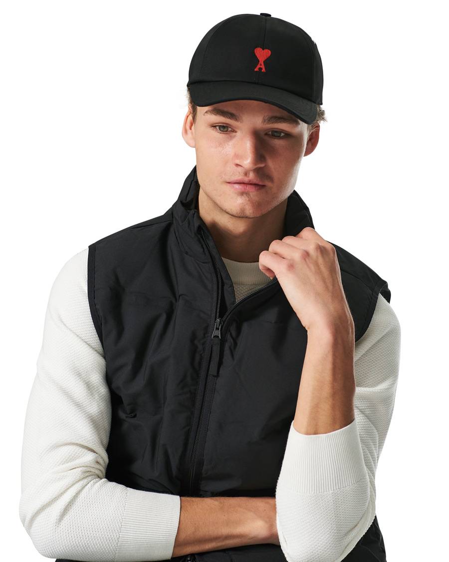 Herre | AMI Heart Logo Baseball Cap Black | AMI | Heart Logo Baseball Cap Black