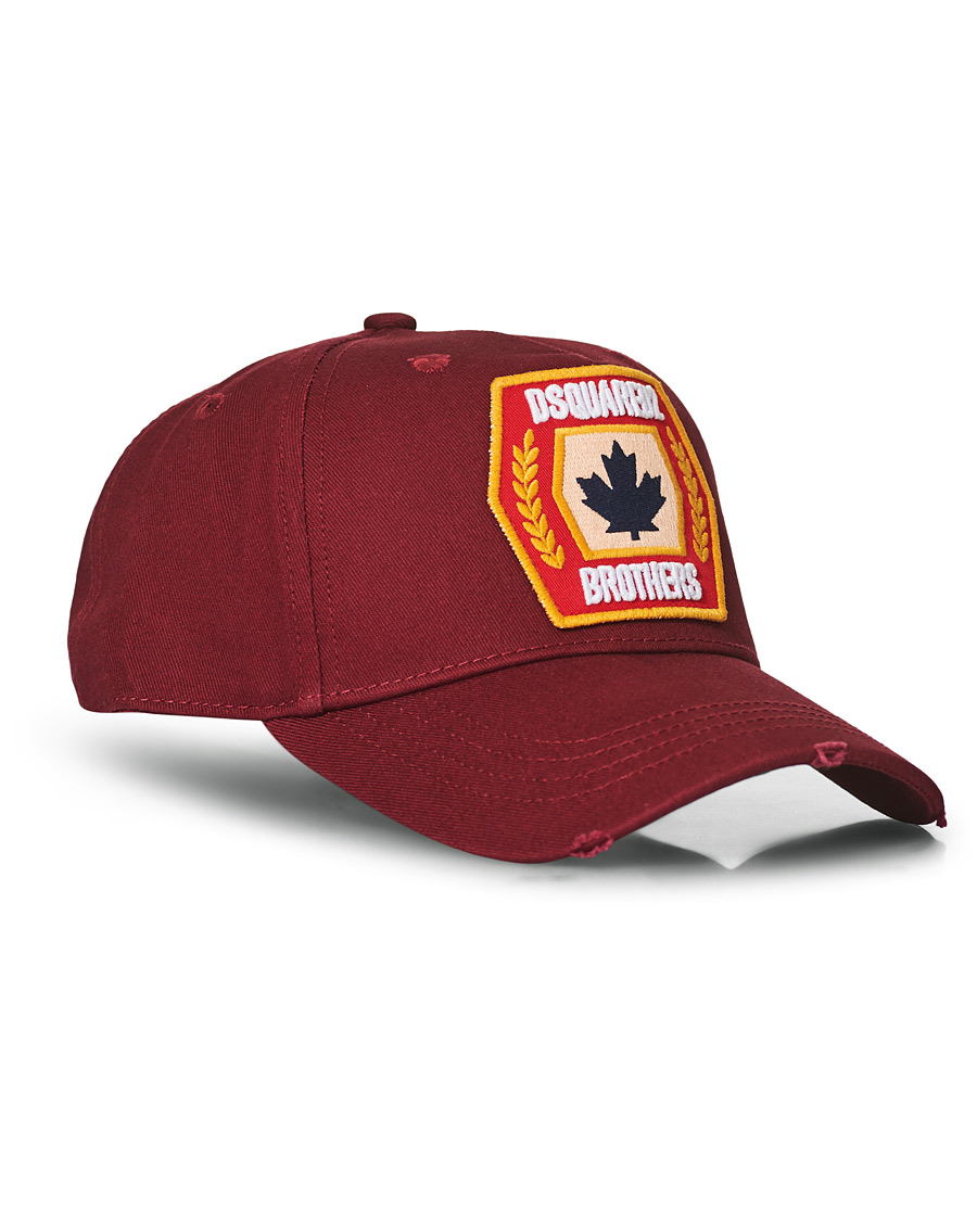 Herre | Dsquared2 Leaf Brothers Baseball Cap Burgundy | Dsquared2 | Leaf Brothers Baseball Cap Burgundy