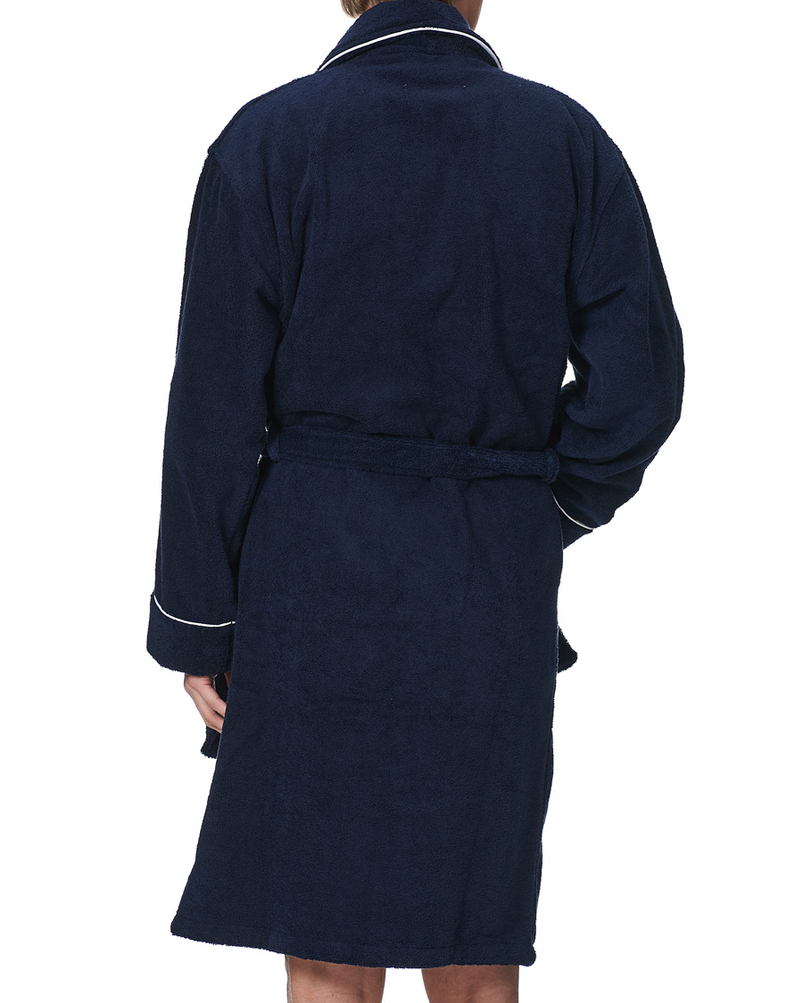 Herre | Pyjamaser og badekåper | Orlebar Brown | Elroy Piped Cotton Robe Navy
