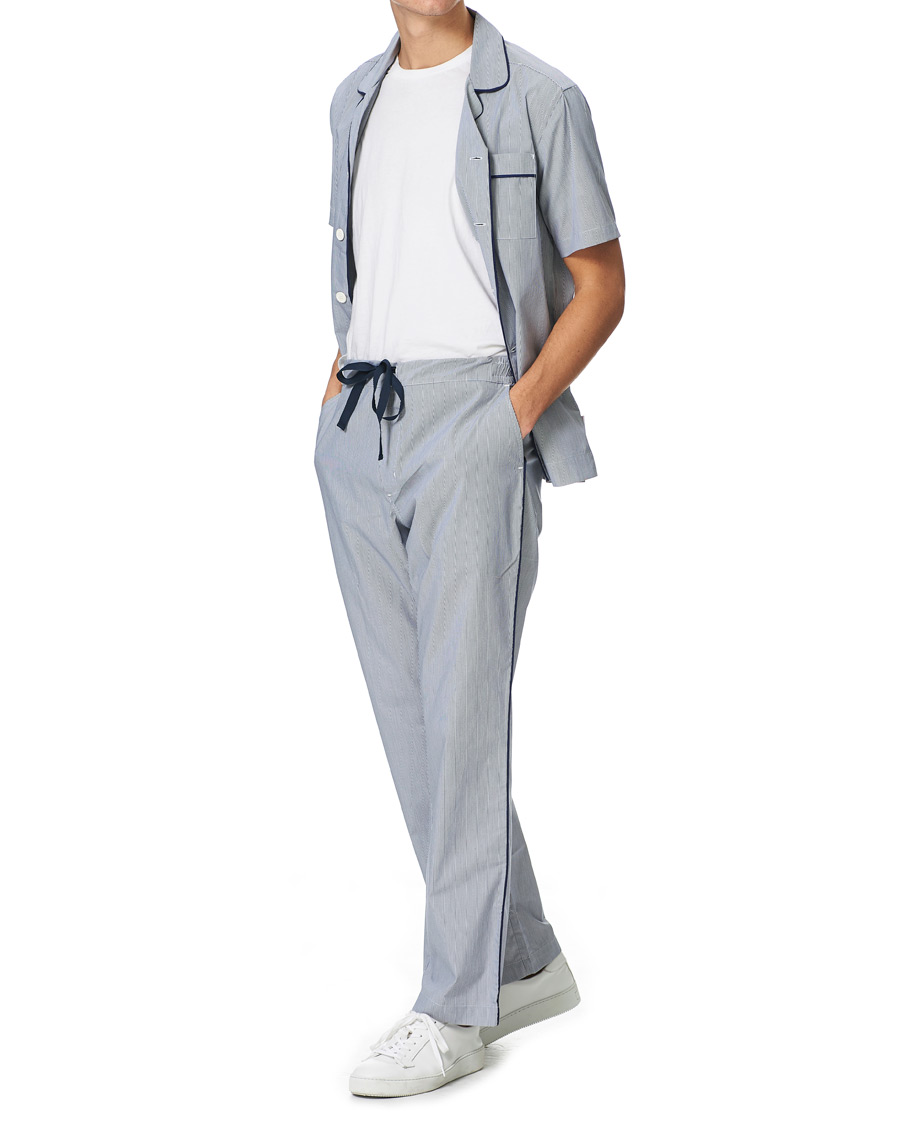 Herre | Pyjamaser og badekåper | Orlebar Brown | Alfred Relaxed Cotton Lounge Shorts Navy/White Stripe