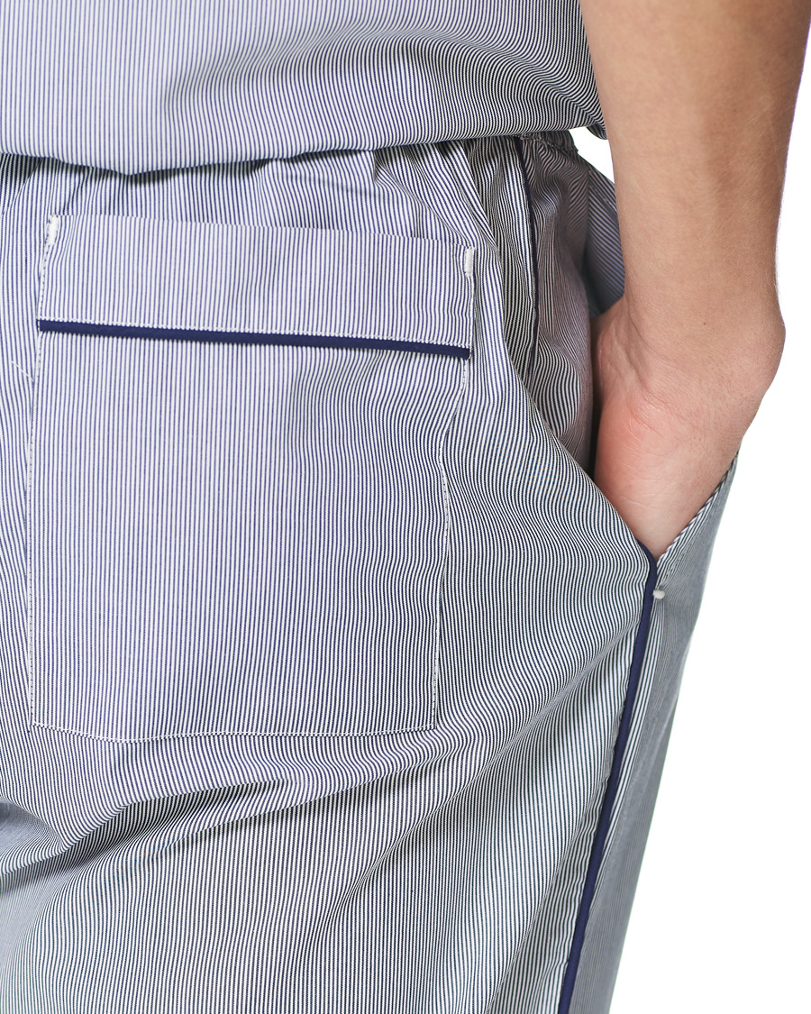 Herre | Pyjamaser og badekåper | Orlebar Brown | Alfred Relaxed Cotton Lounge Shorts Navy/White Stripe