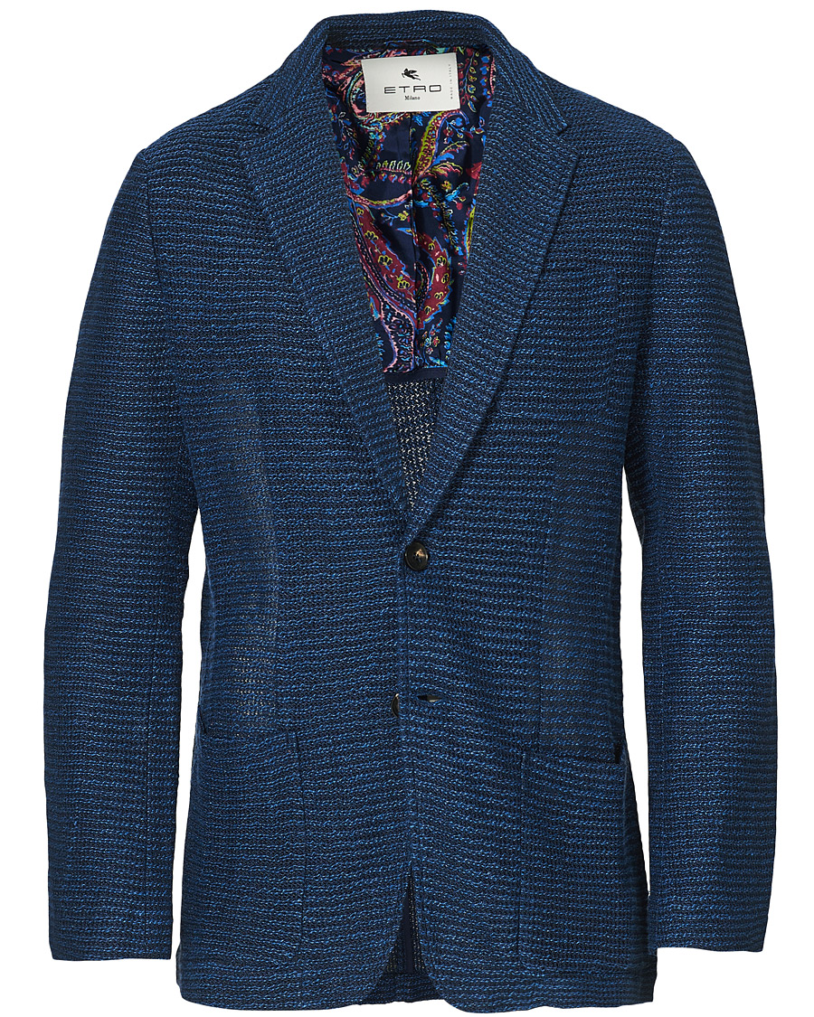 Herre | Dressjakker | Etro | Jacquard Jersey Blazer Navy