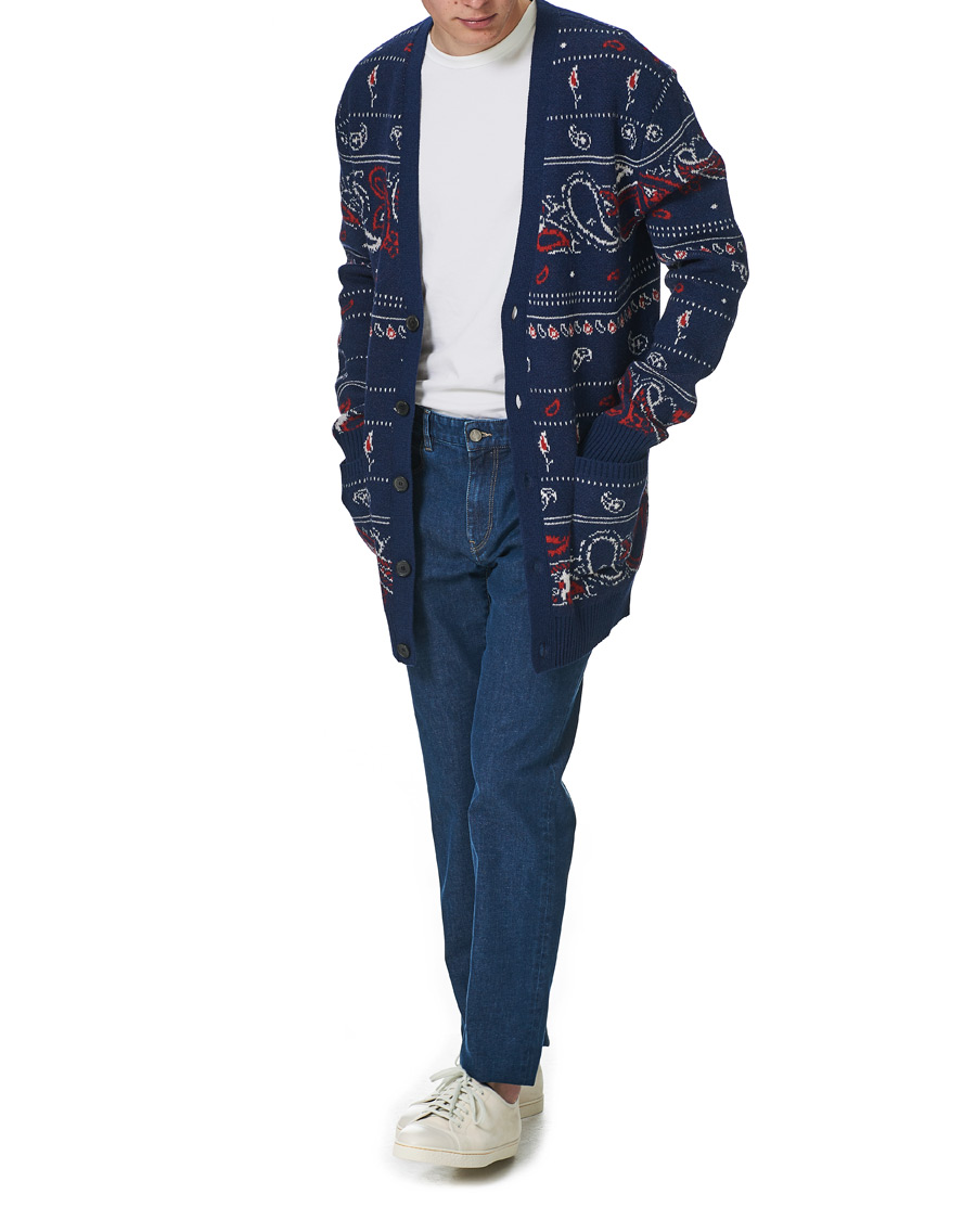 Herre | Gensere | Etro | Jacquard Wool/Cashmere Cardigan Navy