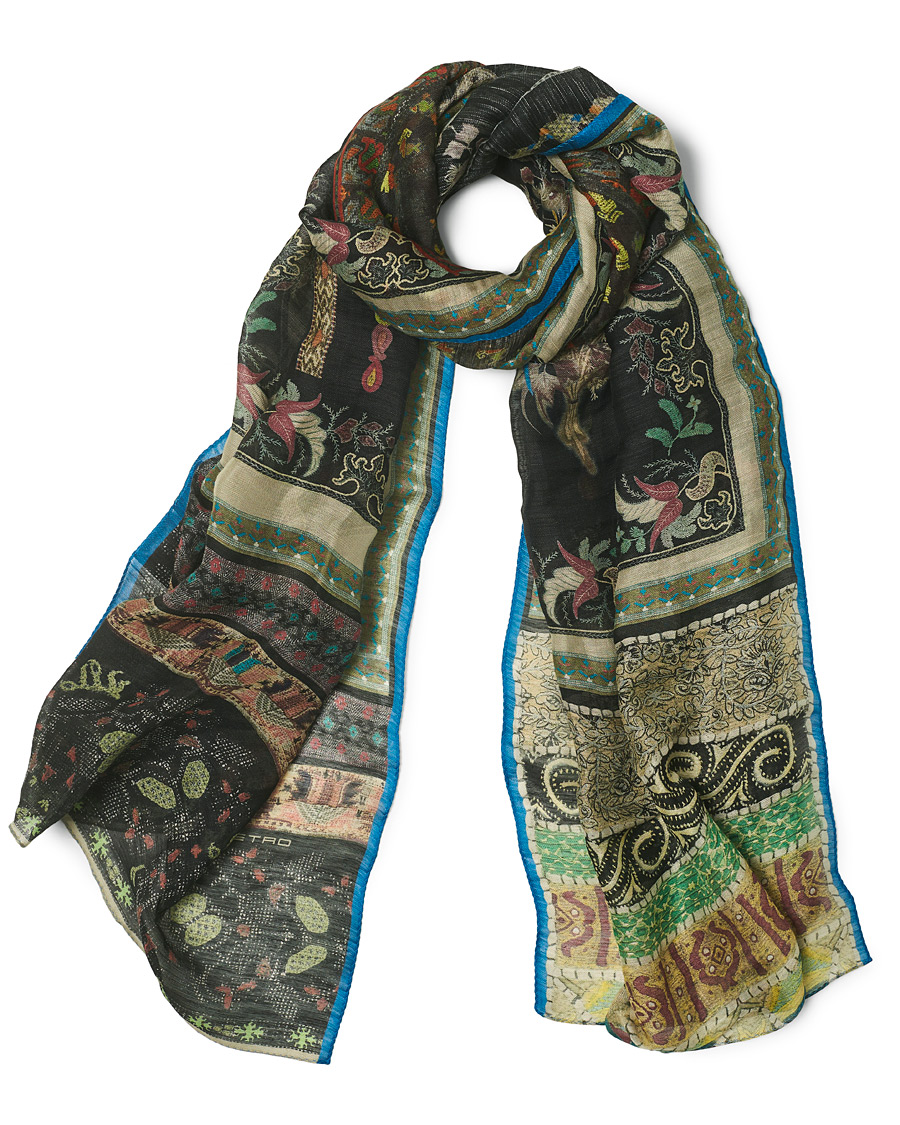 Herre | Etro Shaal Nur Linen/Silk Scarf Beige/Black | Etro | Shaal Nur Linen/Silk Scarf Beige/Black