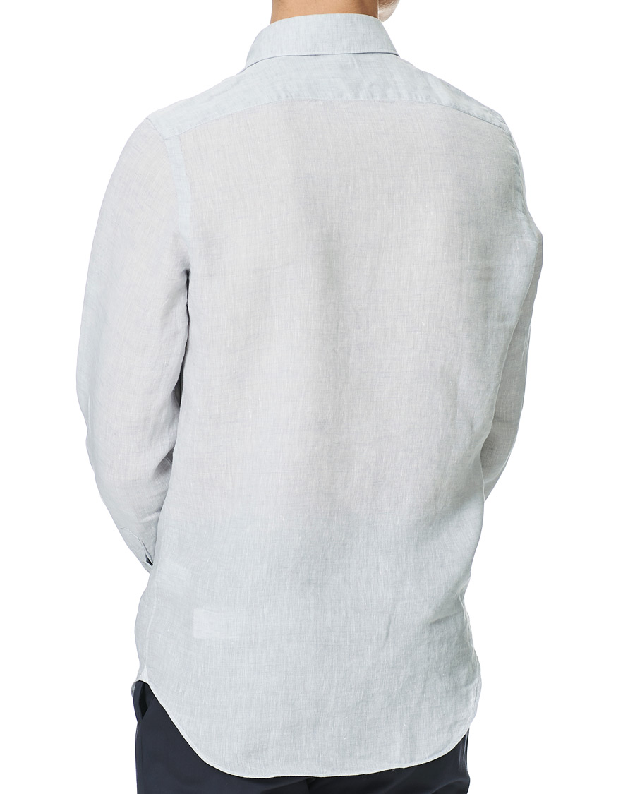 Herre | Skjorter | Finamore Napoli | Tokyo Slim Fit Linen Shirt Light Grey