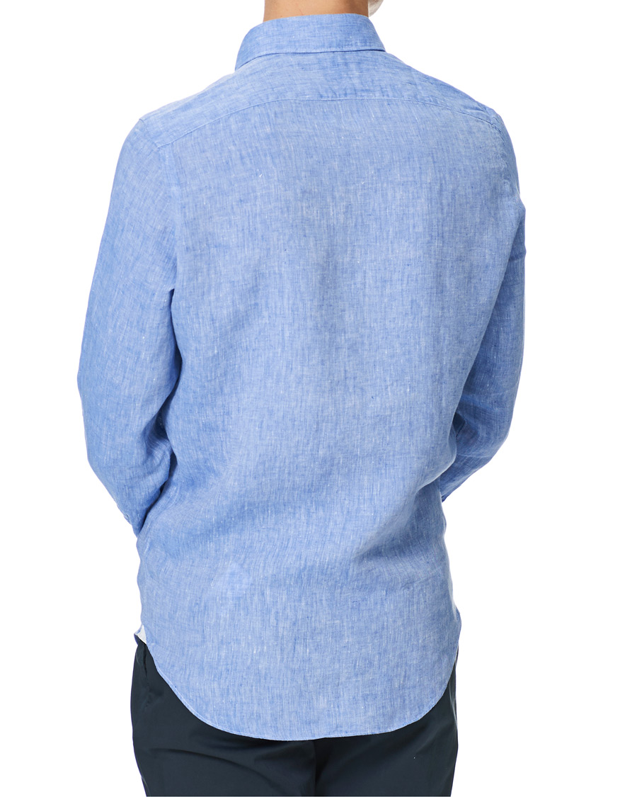 Herre | Skjorter | Finamore Napoli | Tokyo Slim Fit Linen Shirt Light Blue