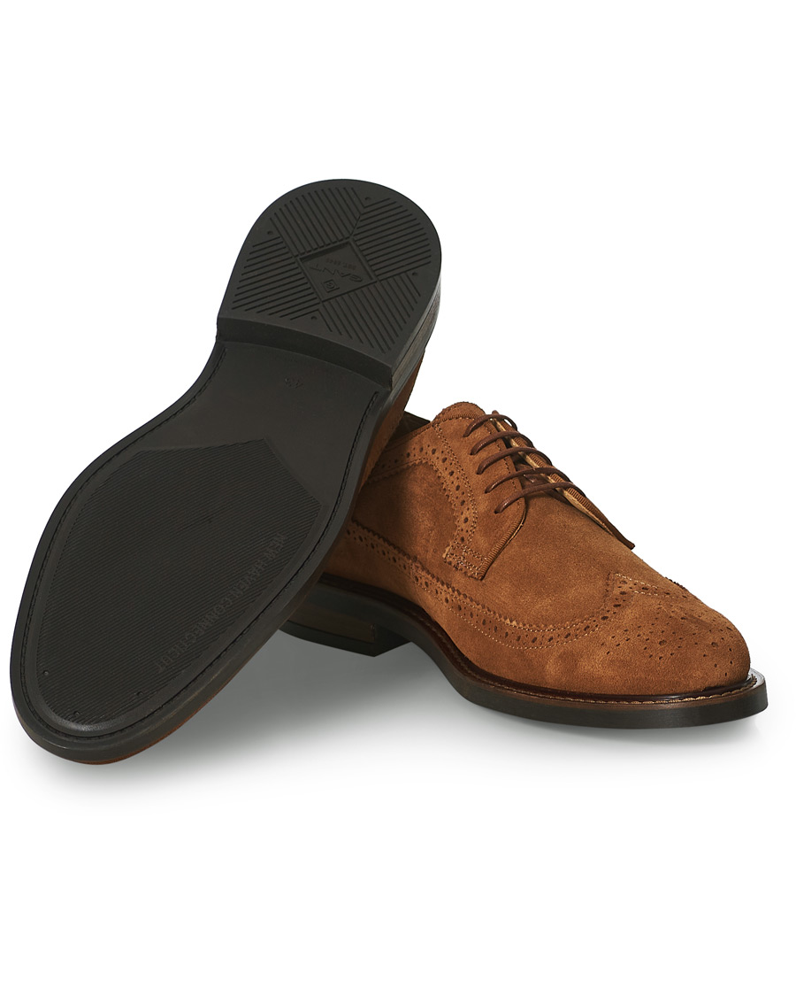 Herre | GANT St Akron Brouge Derby Cognac Suede | GANT | St Akron Brouge Derby Cognac Suede