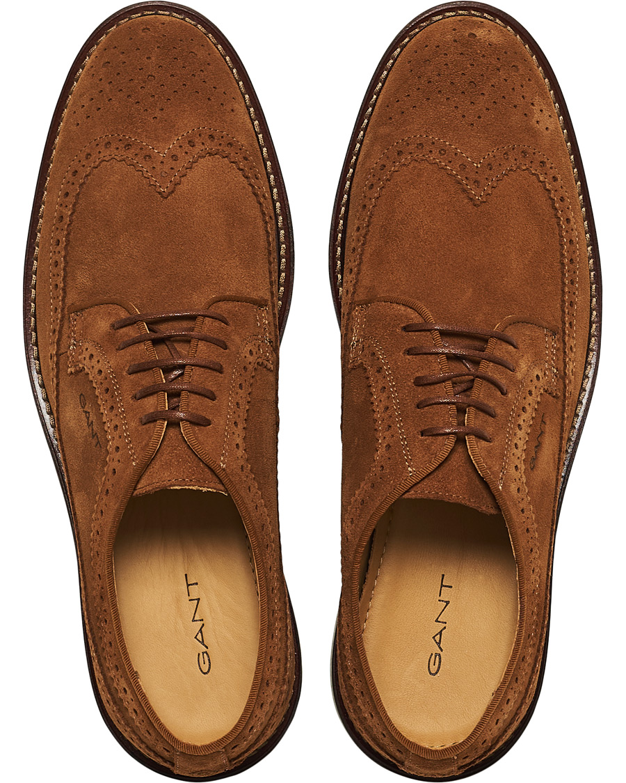 Herre | GANT St Akron Brouge Derby Cognac Suede | GANT | St Akron Brouge Derby Cognac Suede