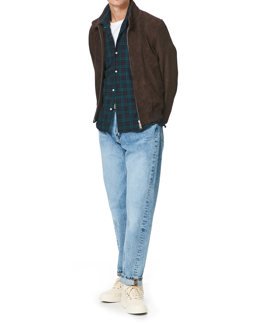 Herre | Skjorter | Gitman Vintage | Panama Cloth Camp Collar Shirt Blackwatch