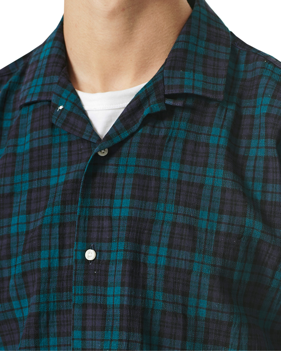 Herre | Skjorter | Gitman Vintage | Panama Cloth Camp Collar Shirt Blackwatch