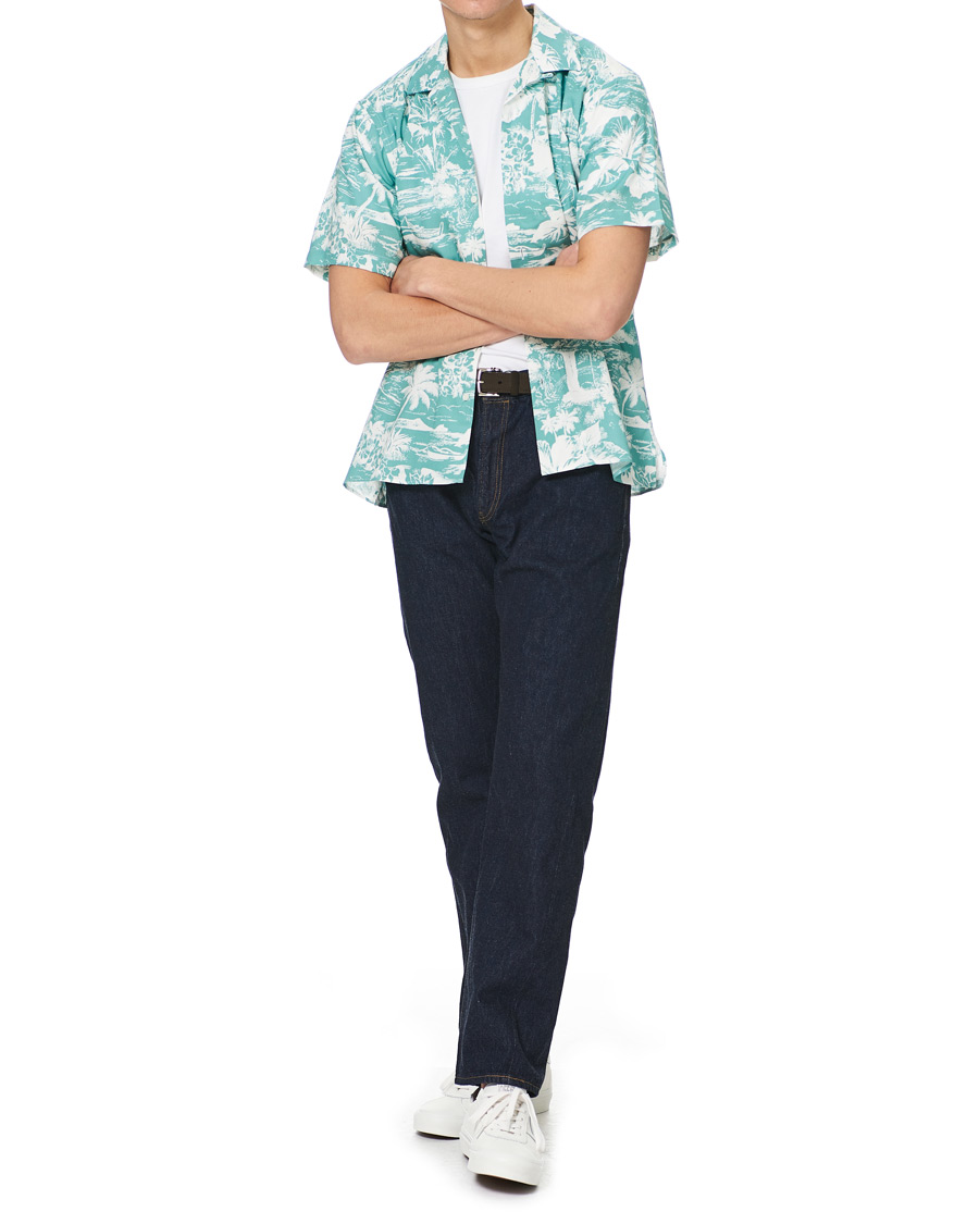 Herre | Skjorter | Gitman Vintage | Rayon Aloha Camp Collar Shirt Mint Green