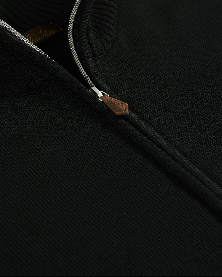 Herre | Gensere | Stenströms | Chunky Wool Zip Cardigan Black