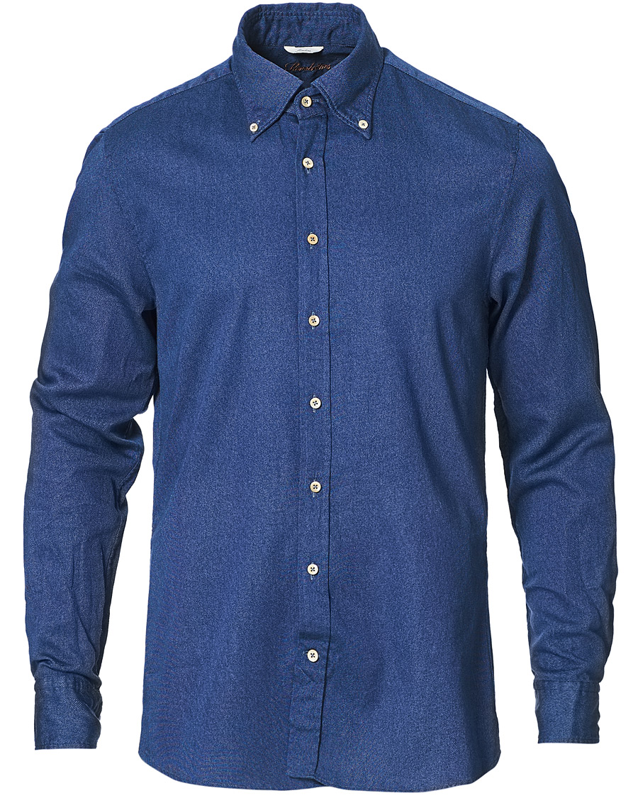 Herre | Skjorter | Stenströms | Slimline Washed Button Down Oxford Shirt Navy