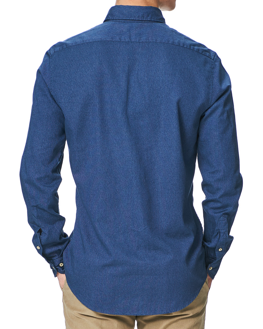 Herre | Skjorter | Stenströms | Slimline Washed Button Down Oxford Shirt Navy