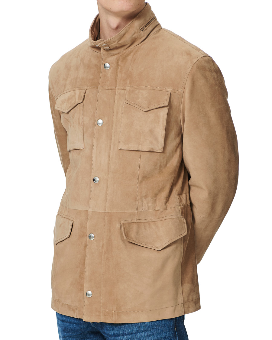 Herre | Jakker | Brunello Cucinelli | Suede Field Jacket Beige