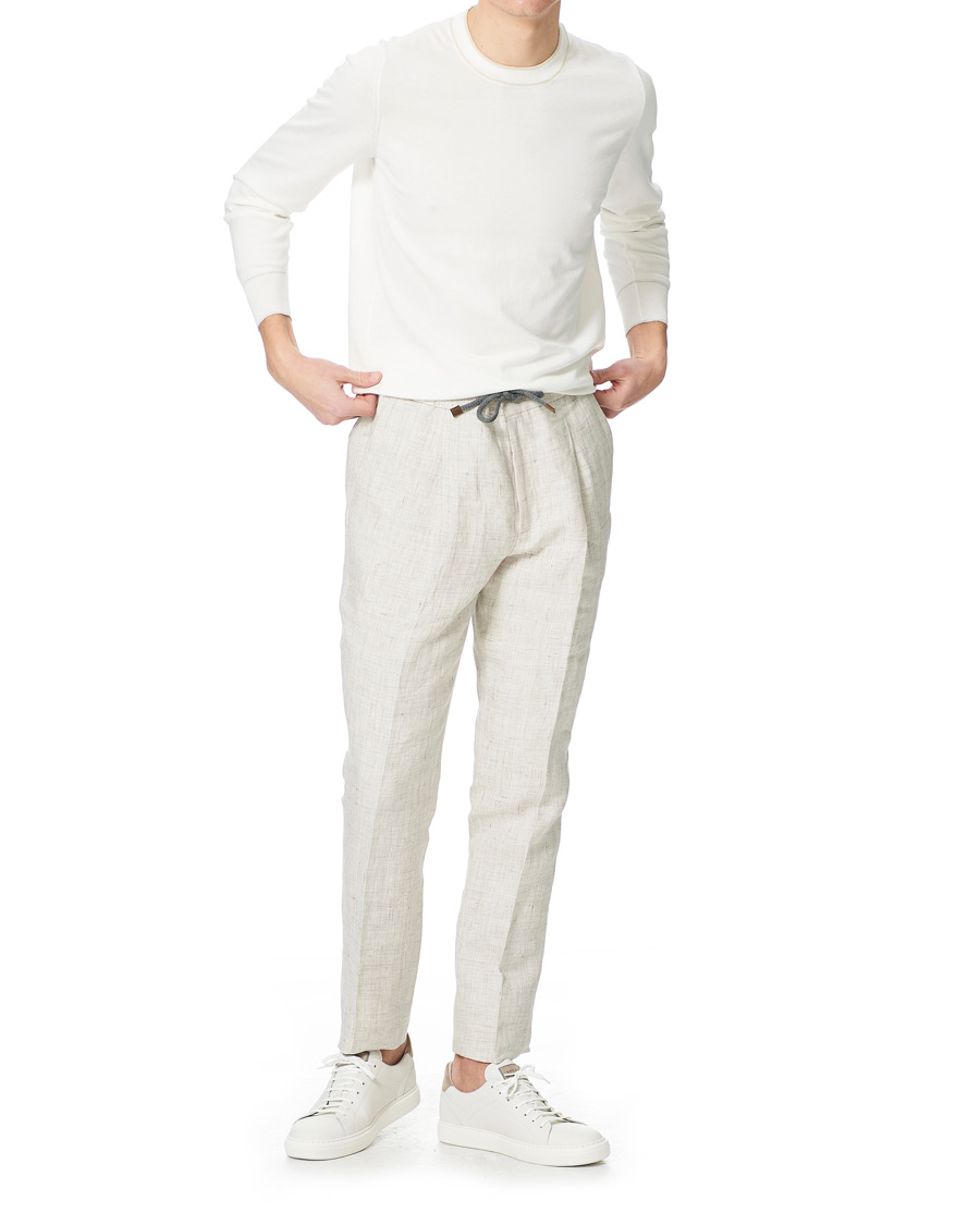 Herre | Gensere | Brunello Cucinelli | Contrast Collar Crew Neck Sweater Panama