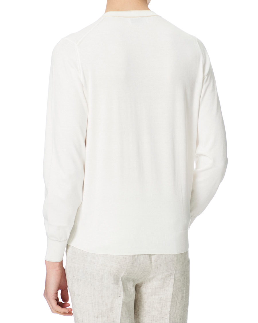Herre | Gensere | Brunello Cucinelli | Contrast Collar Crew Neck Sweater Panama